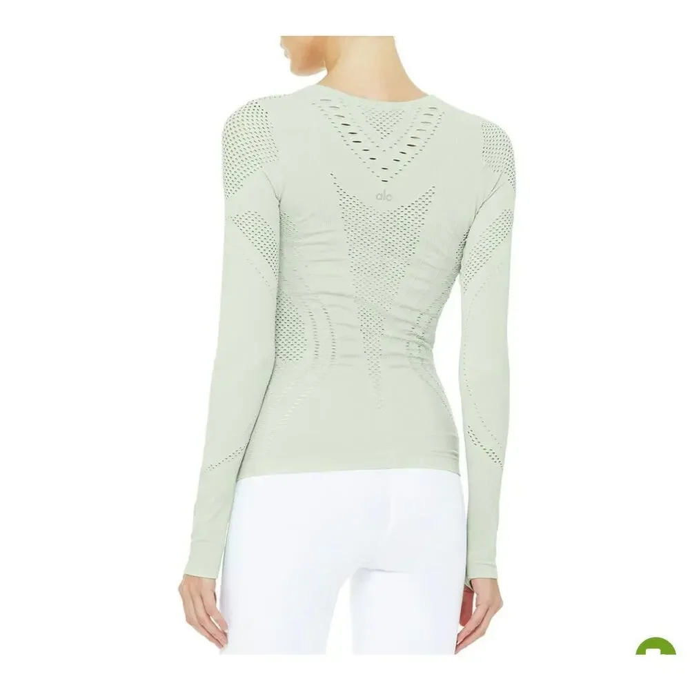 Alo Yoga Sage Green Lark Long Sleeve Top - Women's size Small
